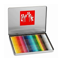 Набор карандашей цветных Carandache Prismalo Aquarelle, 2.95 мм, 30 цветов, металлический футляр